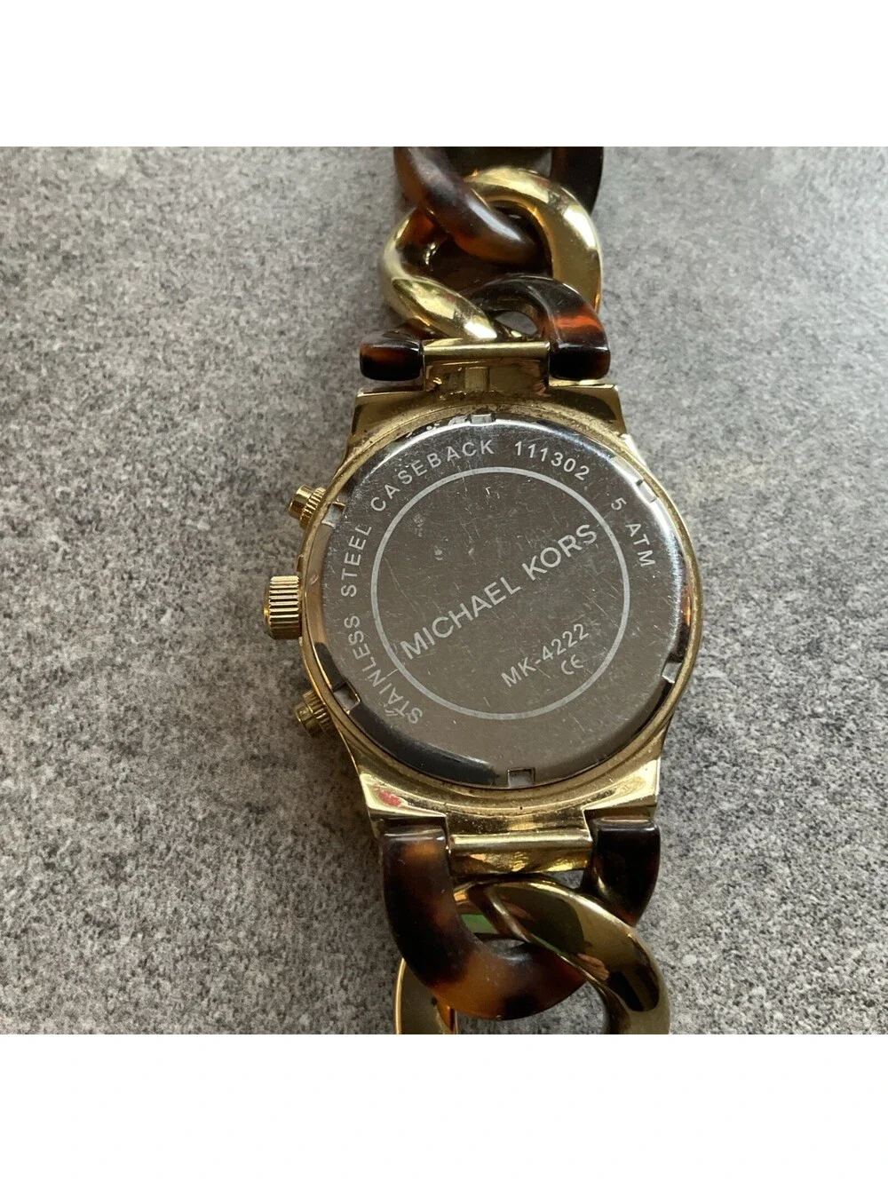Michael Kors MK-4222 Womens Watch 36mm Gold Tone Chronograph New Battery A5